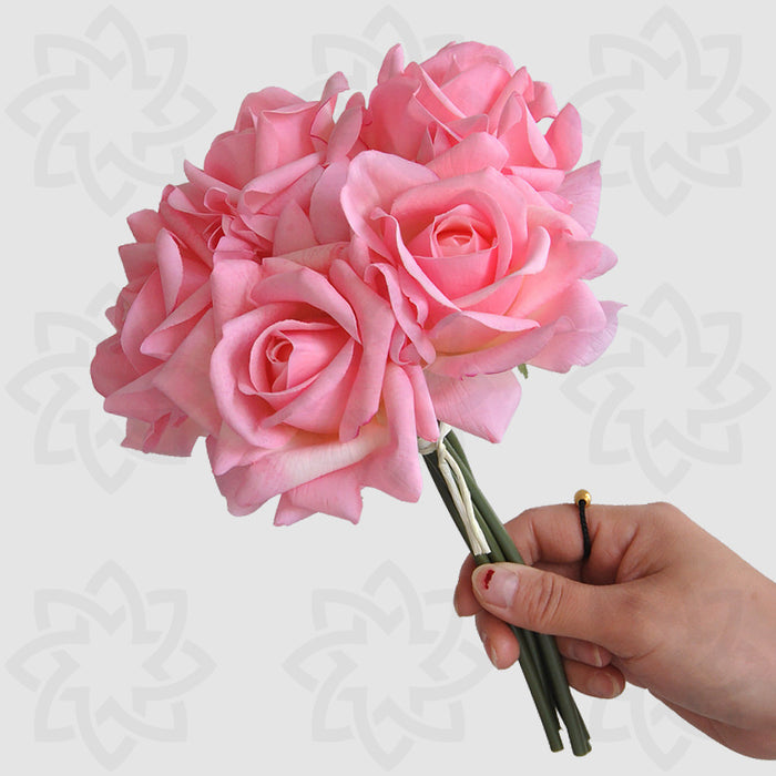 Ramo de rosas a granel de 10 ", arreglos de flores artificiales de tacto Real, decoraciones de mesa, venta al por mayor