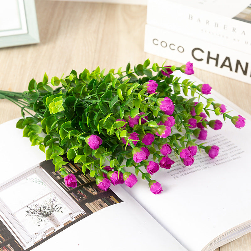 Bulk Artificial Rose Buds Flowers Outdoors Fake Shrubs Greenery Plants Indoor UV Resistant for Outdoor Home Garden Porch Decoration Wholesale