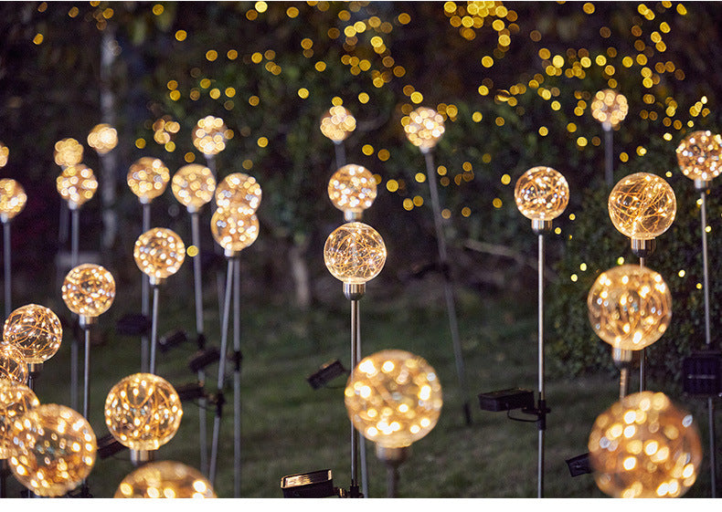 Bulk Round Ball LED Solar Energy Inserted Lamp Garden Decoration Wholesale
