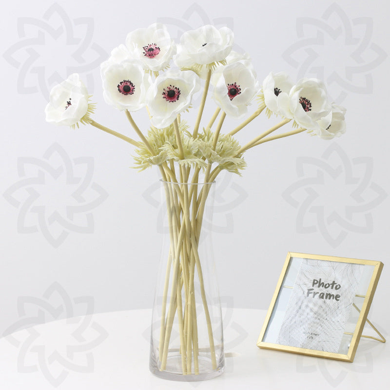 Paquete a granel de 9 piezas de 17 "Anemone Spray Stems Real Touch Flores artificiales al por mayor