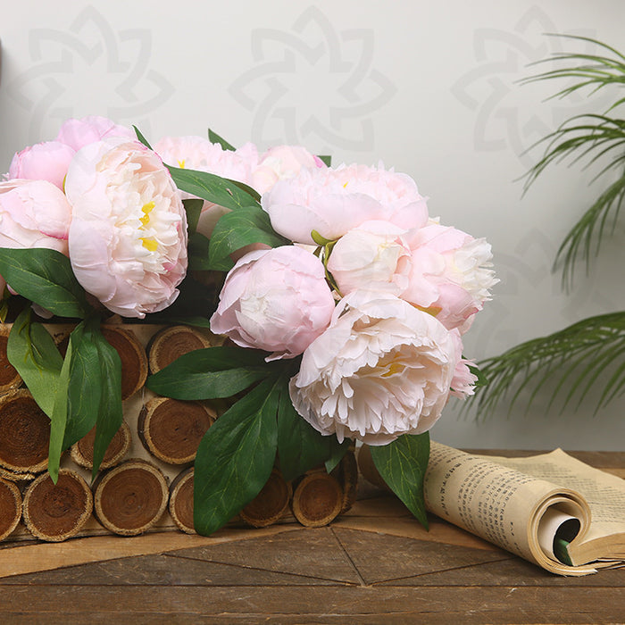 Ramo de peonías de seda de 10" Arreglos de flores rosas