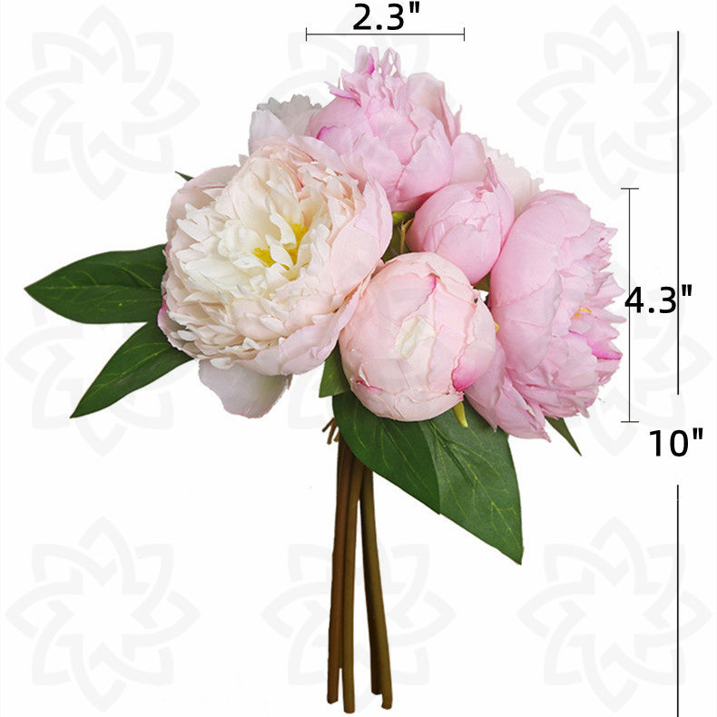 Bouquet de pivoines roses en vrac de 10 pouces Bouquet de pivoines Fleurs roses artificielles en gros