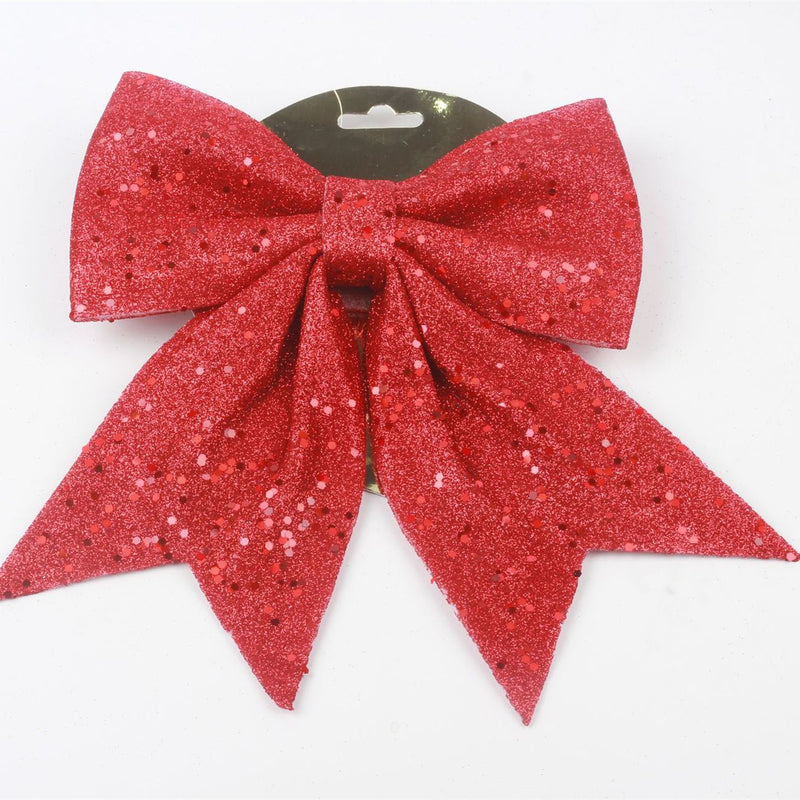 Bulk 2pcs Sequin Wreaths Bows Ties Xmas Decorative Bows Hanging Ornaments Wholesale