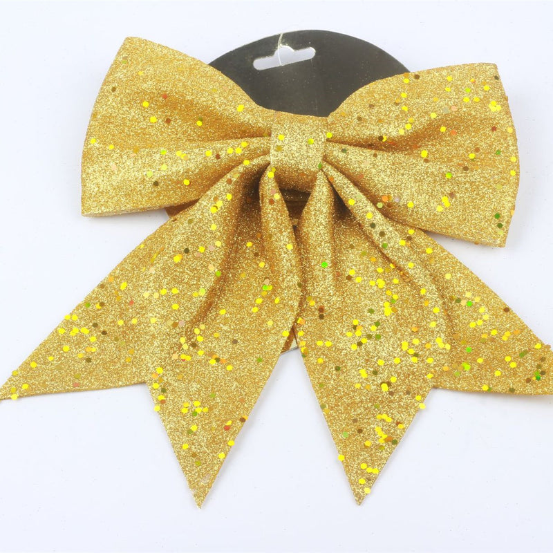 Bulk 2pcs Sequin Wreaths Bows Ties Xmas Decorative Bows Hanging Ornaments Wholesale