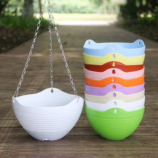 hanging plastic pots for plants wholesale Bulk Set of 9 Colors Self-Watering Hanging Planter Basket Wholesale