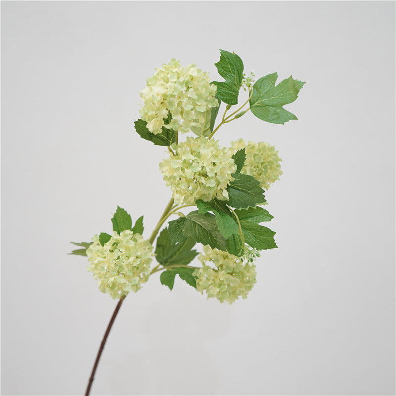 Hortensia en vrac 31" Longues tiges Spray Plantes vertes Fleurs artificielles en soie pour la décoration de la maison Bureau Table en gros