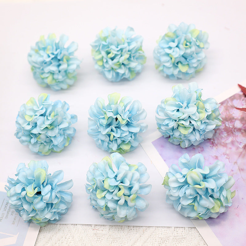Bulk 10 piezas tamaño mini 1.7" cabezas de hortensia con tallos desmontables 