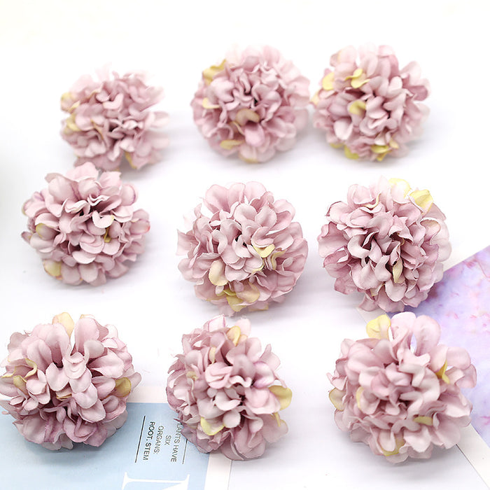 Bulk 10 piezas tamaño mini 1.7" cabezas de hortensia con tallos desmontables 