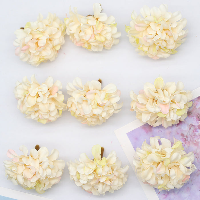 Bulk 10 piezas tamaño mini 1.7" cabezas de hortensia con tallos desmontables 