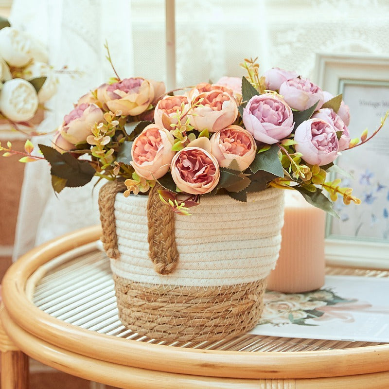 Clearance Bulk 12" Silk Peony Flowers Bush Vintage Artificial Peony Bouquet Wholesale