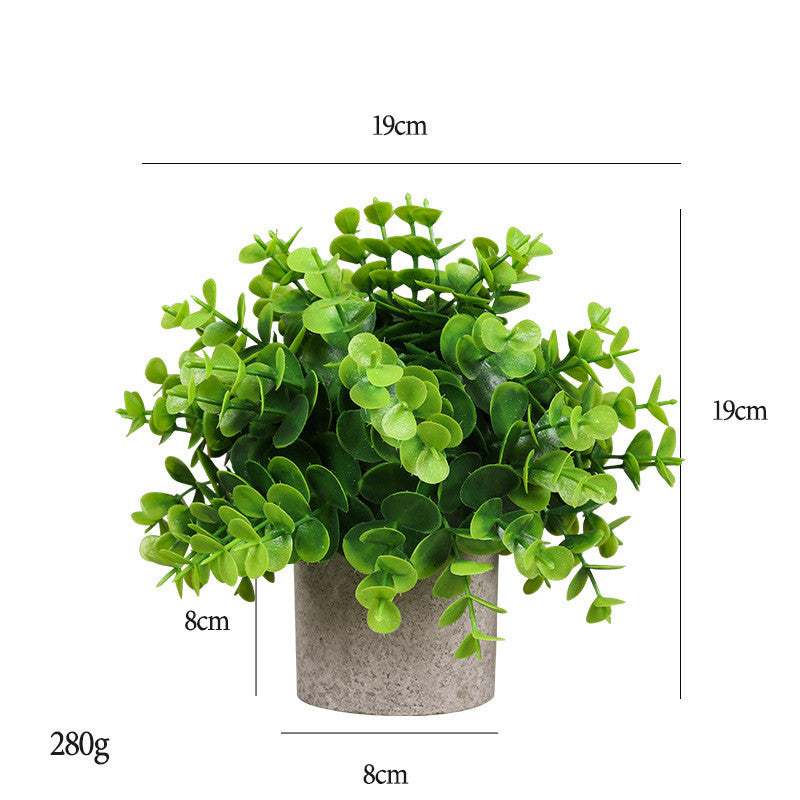 Bulk 7" Mini Potted Greenery Plants Artificial Eucalyptus Plants in Vase Wholesale