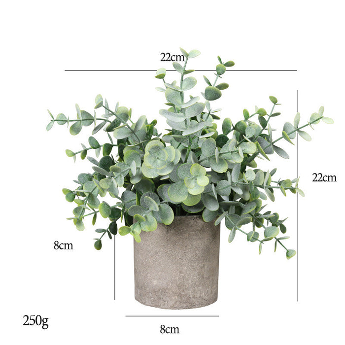 Bulk 7" Mini Potted Greenery Plants Artificial Eucalyptus Plants in Vase Wholesale