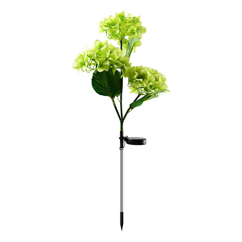 Fleur d'hortensia artificielle d'extérieur solaire en vrac de 29 pouces avec ampoules lumineuses en gros 