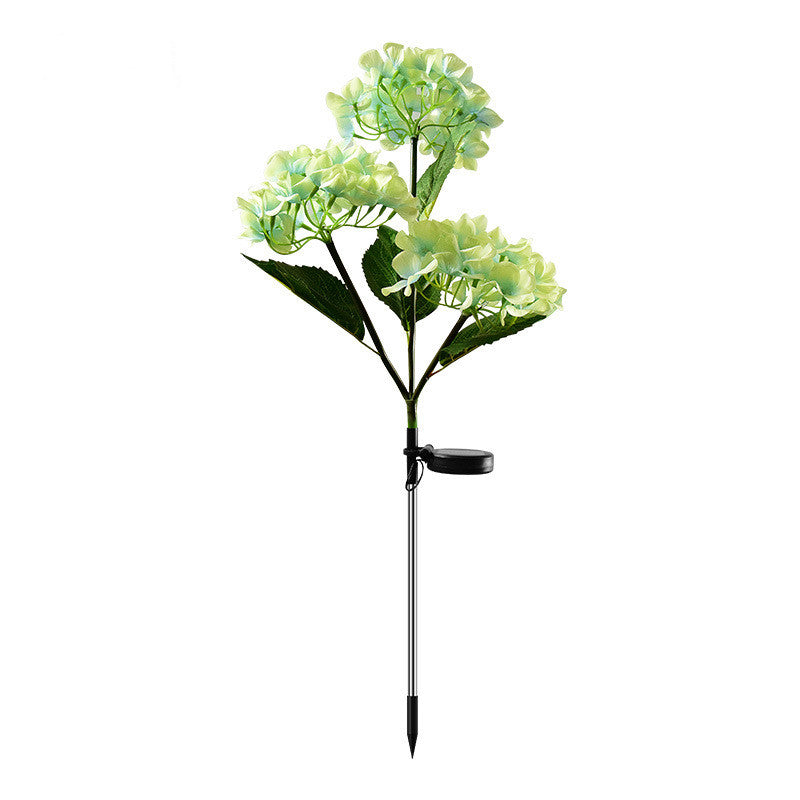 Fleur d'hortensia artificielle d'extérieur solaire en vrac de 29 pouces avec ampoules lumineuses en gros 