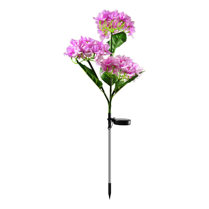 Bulk 29" Solar Outdoor Flower Faux Hydrangea with Bulb Lights Wholesale