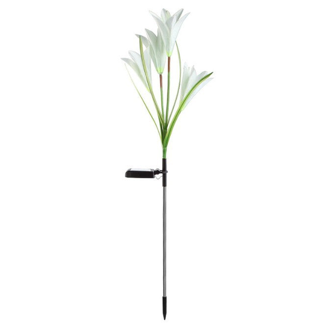 Bulk 27" Solar Outdoor Flower Faux Lily with Bulb Lights Wholesale