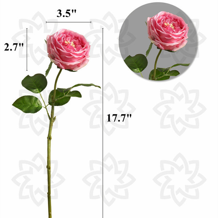 Venta al por mayor de flores artificiales de tallo de rosa de tacto Real de primavera de 17,7" a granel