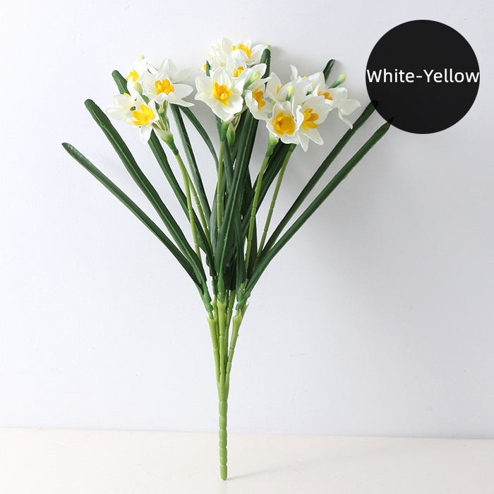 Bulk 23" Daffodils Bush Artificial Silk Flowers Narsissus Floral Arrangement Wholesale