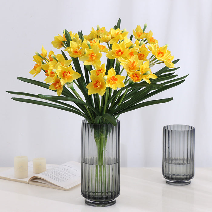 Bulk 23" Daffodils Bush Artificial Silk Flowers Narsissus Floral Arrangement Wholesale