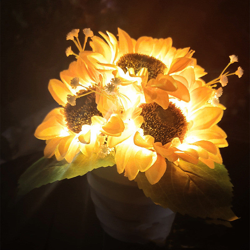 Bulk Artificial Flowers Bonsai Table Night Light Potted Flowers Wholesale