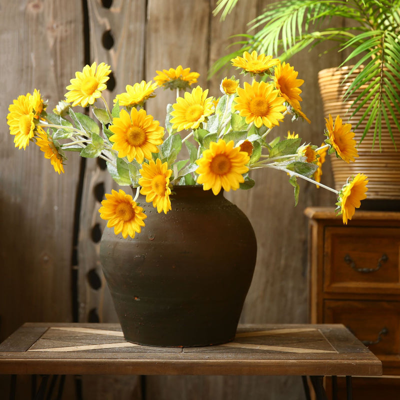 Tournesols en vrac 25" Branche à longue tige Fleurs artificielles en soie Vente en gros