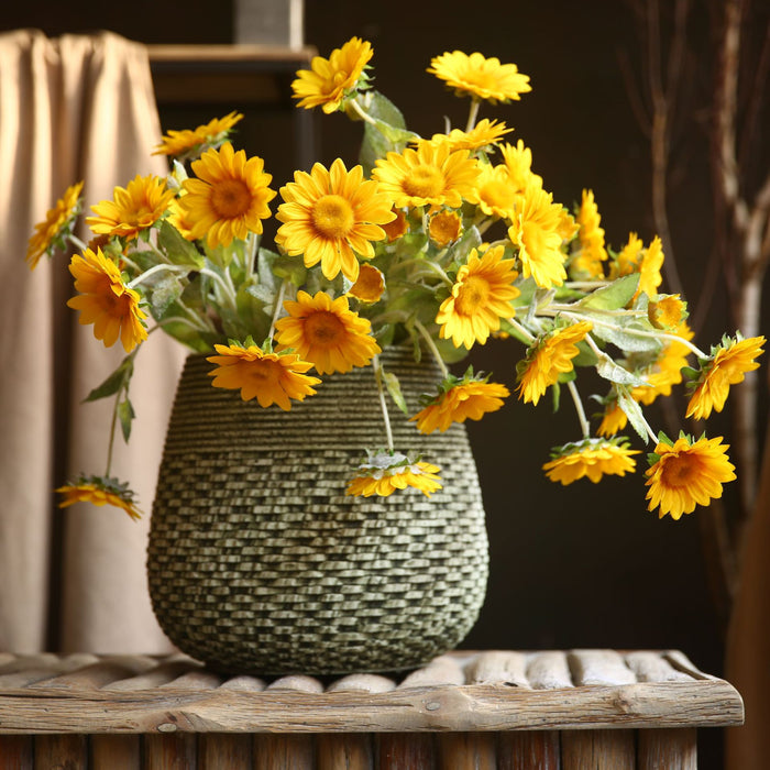 Bulk 25" Sunflowers Long Stem Branch Artificial Silk Flowers Wholesale