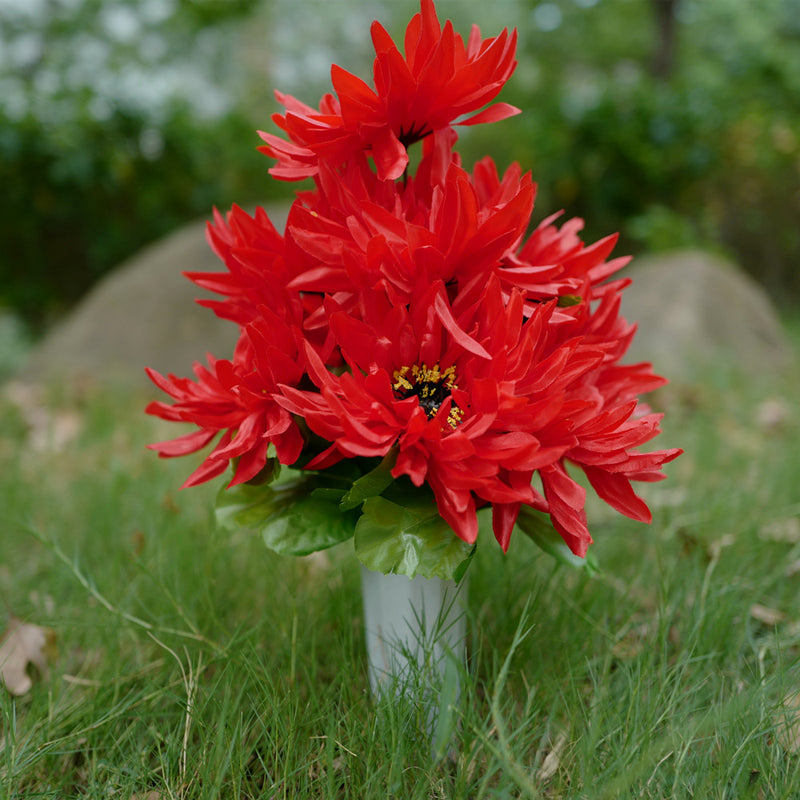 Fleurs de cimetière exclusives en vrac Bouquets de chrysanthèmes de chrysanthèmes dans un vase Fleurs artificielles pour tombes et arrangements commémoratifs Vente en gros