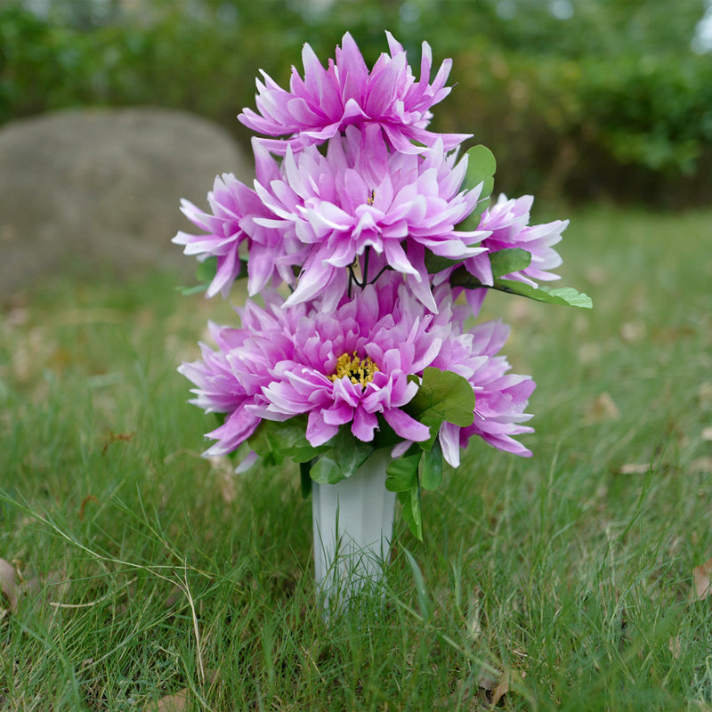 Fleurs de cimetière exclusives en vrac Bouquets de chrysanthèmes de chrysanthèmes dans un vase Fleurs artificielles pour tombes et arrangements commémoratifs Vente en gros