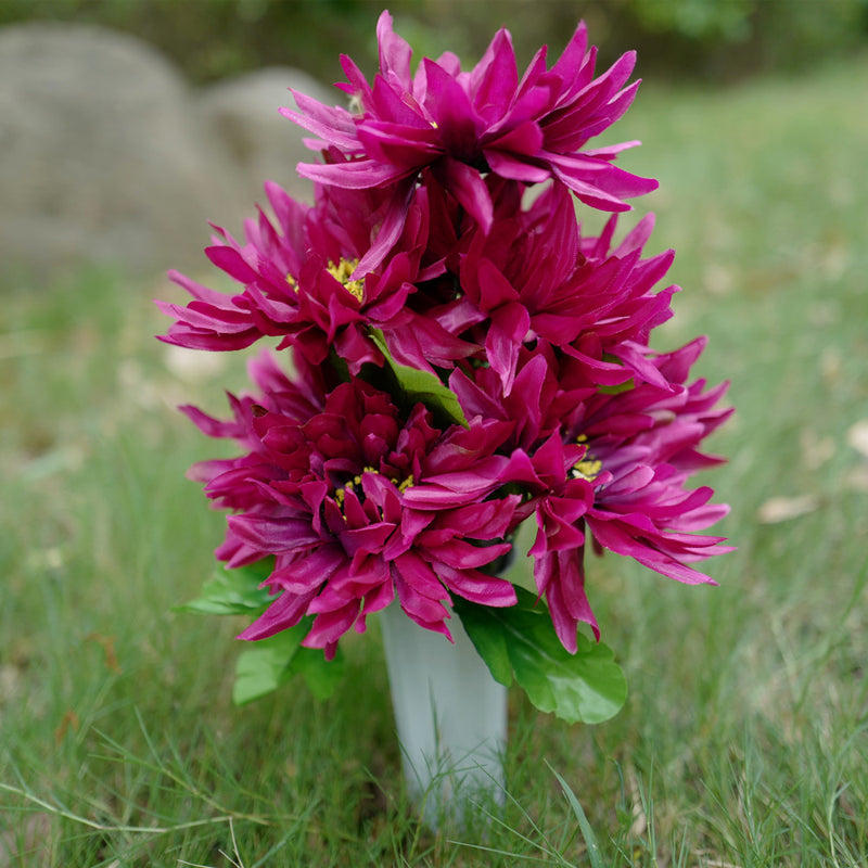 Fleurs de cimetière exclusives en vrac Bouquets de chrysanthèmes de chrysanthèmes dans un vase Fleurs artificielles pour tombes et arrangements commémoratifs Vente en gros