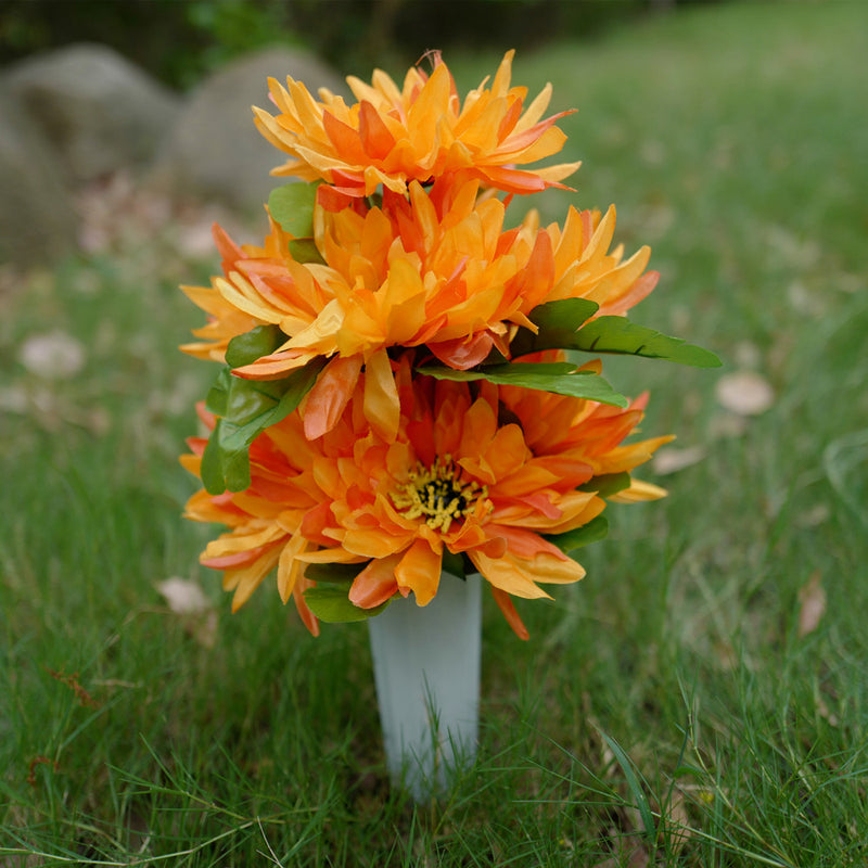 Fleurs de cimetière exclusives en vrac Bouquets de chrysanthèmes de chrysanthèmes dans un vase Fleurs artificielles pour tombes et arrangements commémoratifs Vente en gros