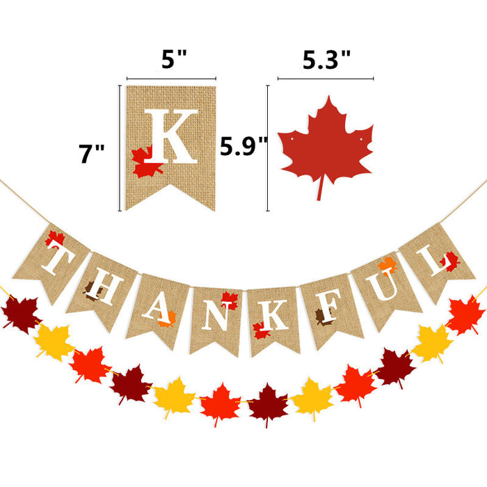 Thankful Banner Thanksgiving Burlap Banner