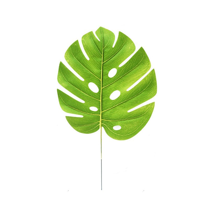 A granel, 10 Uds., palmeras tropicales, hojas de Monstera, jungla, playa, decoraciones de mesa temáticas, venta al por mayor 