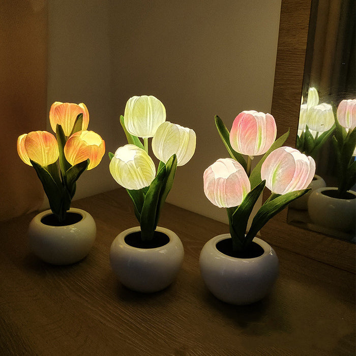 Bulk Artificial Flowers Bonsai Table Night Light Potted Flowers Wholesale