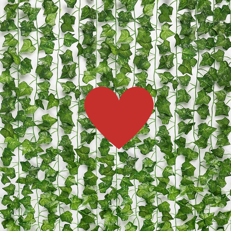 Bulk 24 Pack Artificial Ivy with LED String Light Leaves Wall Decor Leaf Plants Vines Greenery Garland Hanging Plant Vine for Room Garden Office Wedding Wall Decor Wholesale