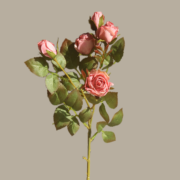 A granel 16 "tallos de rosas quemadas flores de seda artificiales al por mayor 
