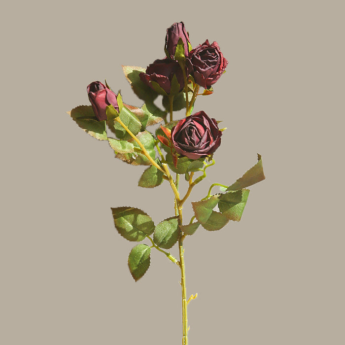 A granel 16 "tallos de rosas quemadas flores de seda artificiales al por mayor 