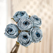 1 Bundle 12 Inch Vintage Artificial Roses American Burnt Edge Bouquet - Artificialmerch