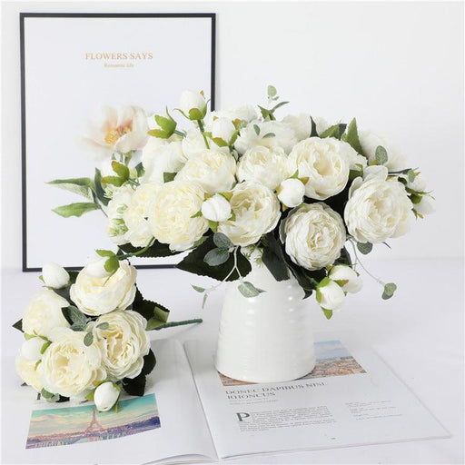 Buy Fake Flowers Bouquet Wrap Flowers in Gift Paper Mixed Artificial Rose  and Chrysanthemum Small Flower Bouquet Perfect for Home Wdding Decoration  Bridesmaid Gift-2 Pack Online at Low Prices in India 