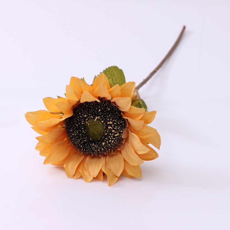 Bulk 17" Retro Sunflowers Stems Vintage Silk Flowers Wholesale
