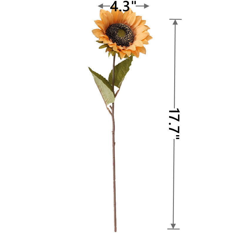 Bulk 17" Retro Sunflowers Stems Vintage Silk Flowers Wholesale