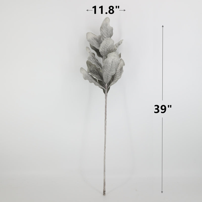 Bulk Wabi-Sabi 39" Lambs Ear Plant Spray Stem Silver Ragwort Foliage Stem Artificial Wholesale