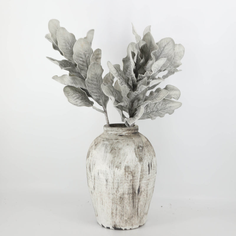 Bulk Wabi-Sabi 39" Lambs Ear Plant Spray Stem Silver Ragwort Foliage Stem Artificial Wholesale