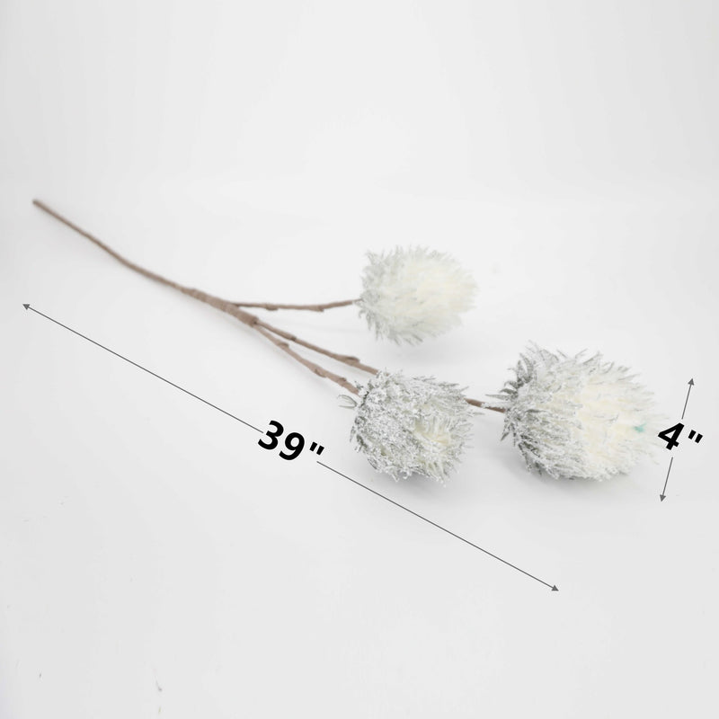 Bulk Wabi-Sabi 39" Snowy Ball Long Stem Artificial Flowers Wholesale