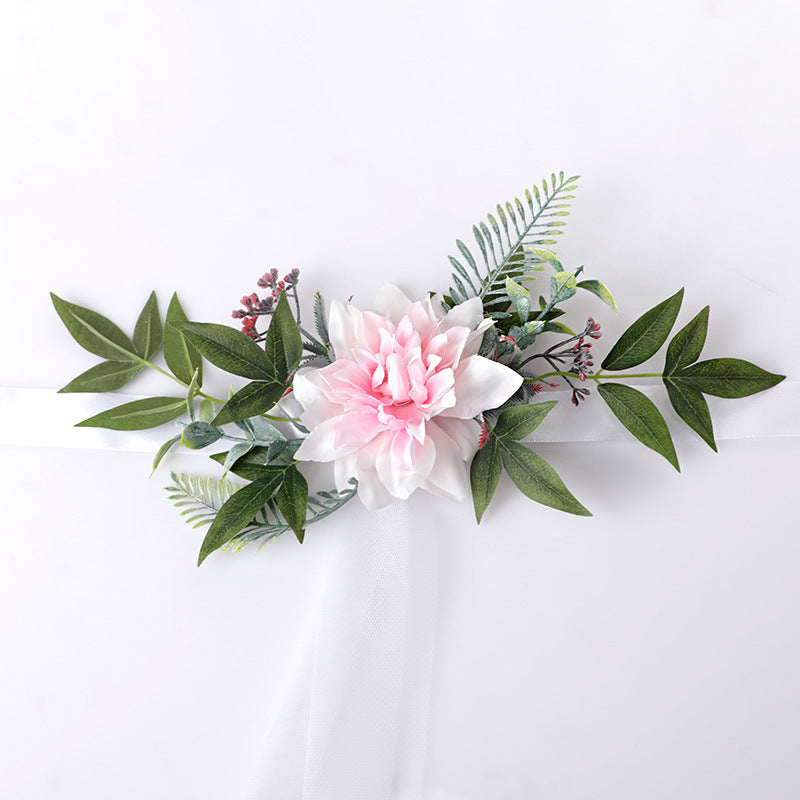 Bulk Wedding Ceremony Aisle Chair Back Floral Dahlia Decoration Wholesale