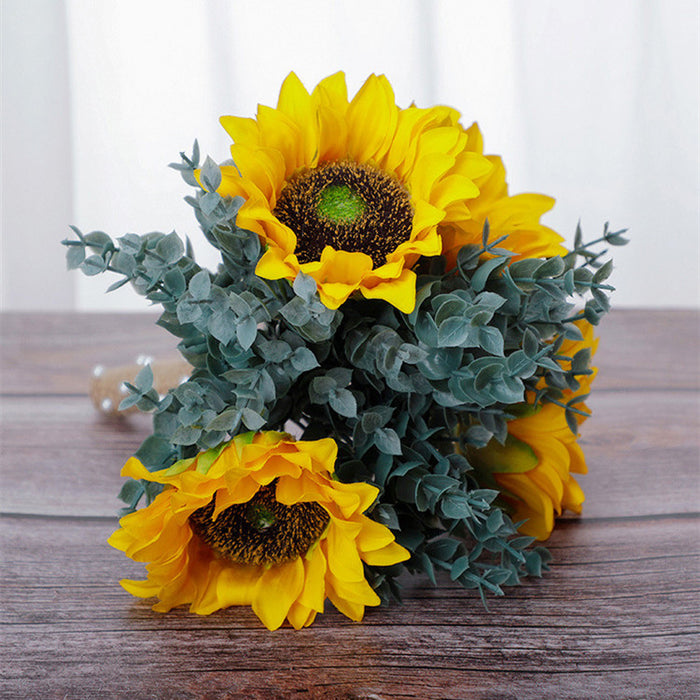 Bulk Artificial Flowers Sunflower Bridesmaid Bouquet Wedding Bouquet Wholesale