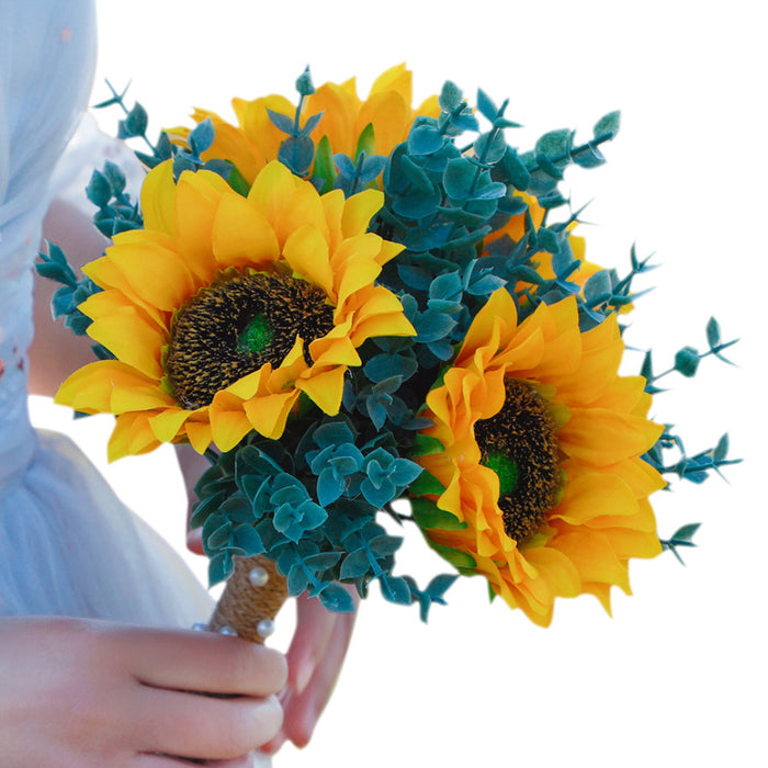 Bulk Artificial Flowers Sunflower Bridesmaid Bouquet Wedding Bouquet Wholesale