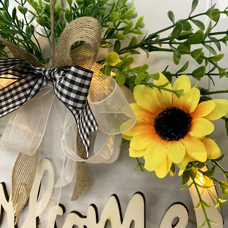 Bulk Welcome Wreath Sign with Light for Front Door Wholesale