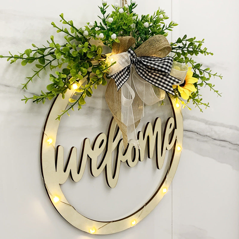 Bulk Welcome Wreath Sign with Light for Front Door Wholesale