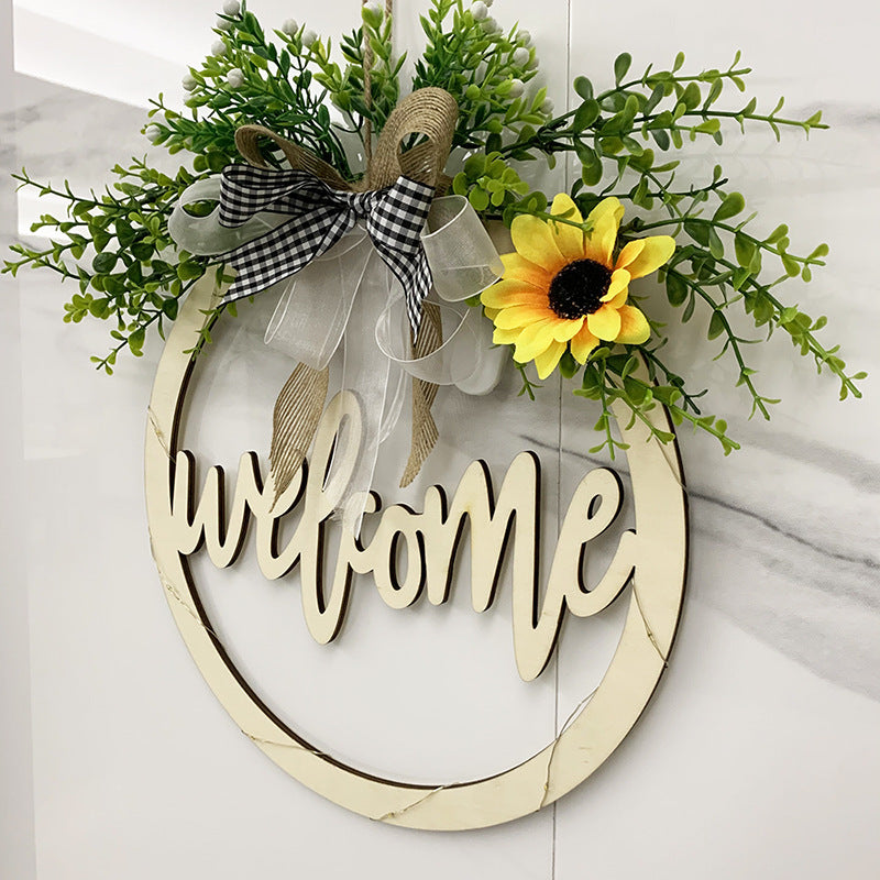 Bulk Welcome Wreath Sign with Light for Front Door Wholesale