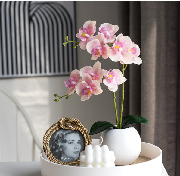 Bulk 13" Artificial Orchid Flowers Potted Plants Real Touch in Pot Wholesale